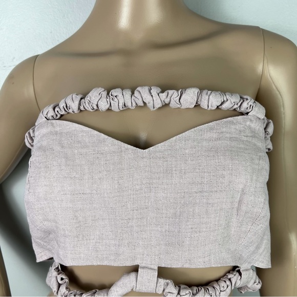 NEW GANNI PURPLE STRAPLESS CROP TOP - Picture 4 of 11